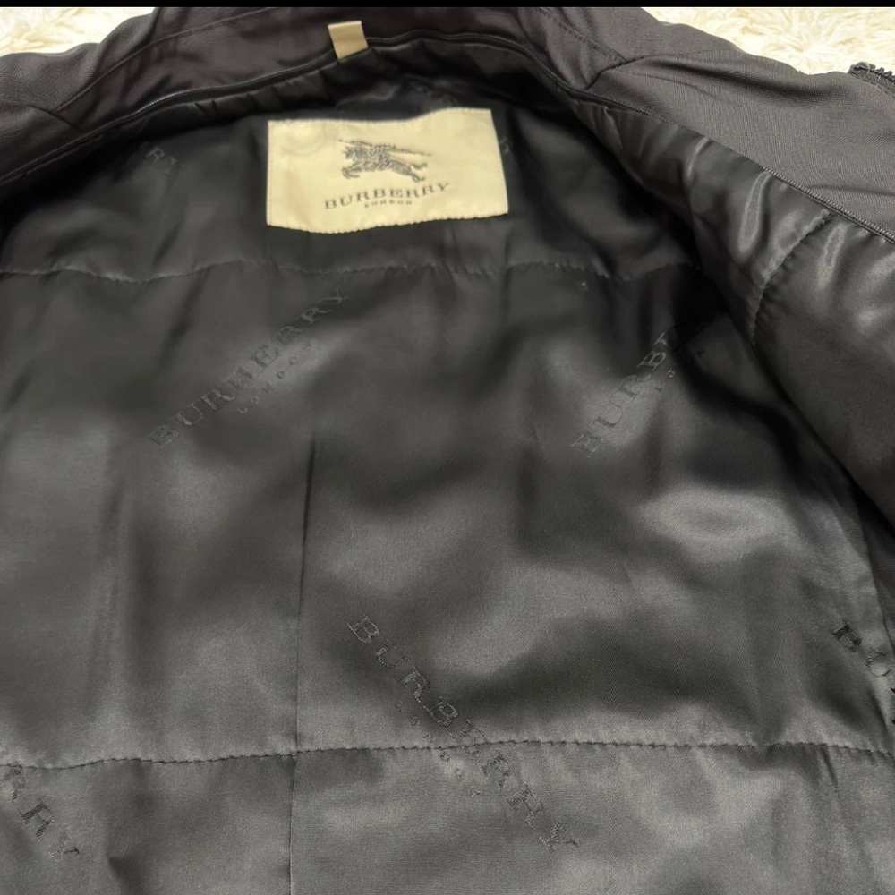 Burberry Black Zip Up Button Coat Size Large Over Coat - Picture 7 of 14